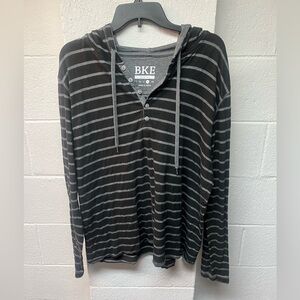 BKE Black and Gray Striped Hoodie